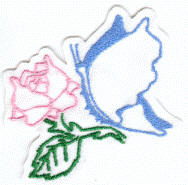 Rose Butterfly combo, originally designed by University Apparel, Inc.