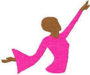 Lady pointing towards the sky
