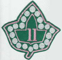 Open pearl pin, available with Greek letters, chapter, date, etc.