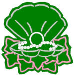 oyster shell w/ 20 pearls and 9 ivies