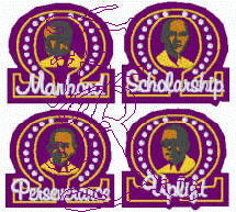 JUST/Manhood, LOVE/Scholarship, COOPER/Perseverance, COLEMAN/Uplift