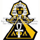 pharaoh w/ hand-sign and pyramid