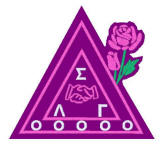 Sigma Lambda Gamma pearl pin w/ rose